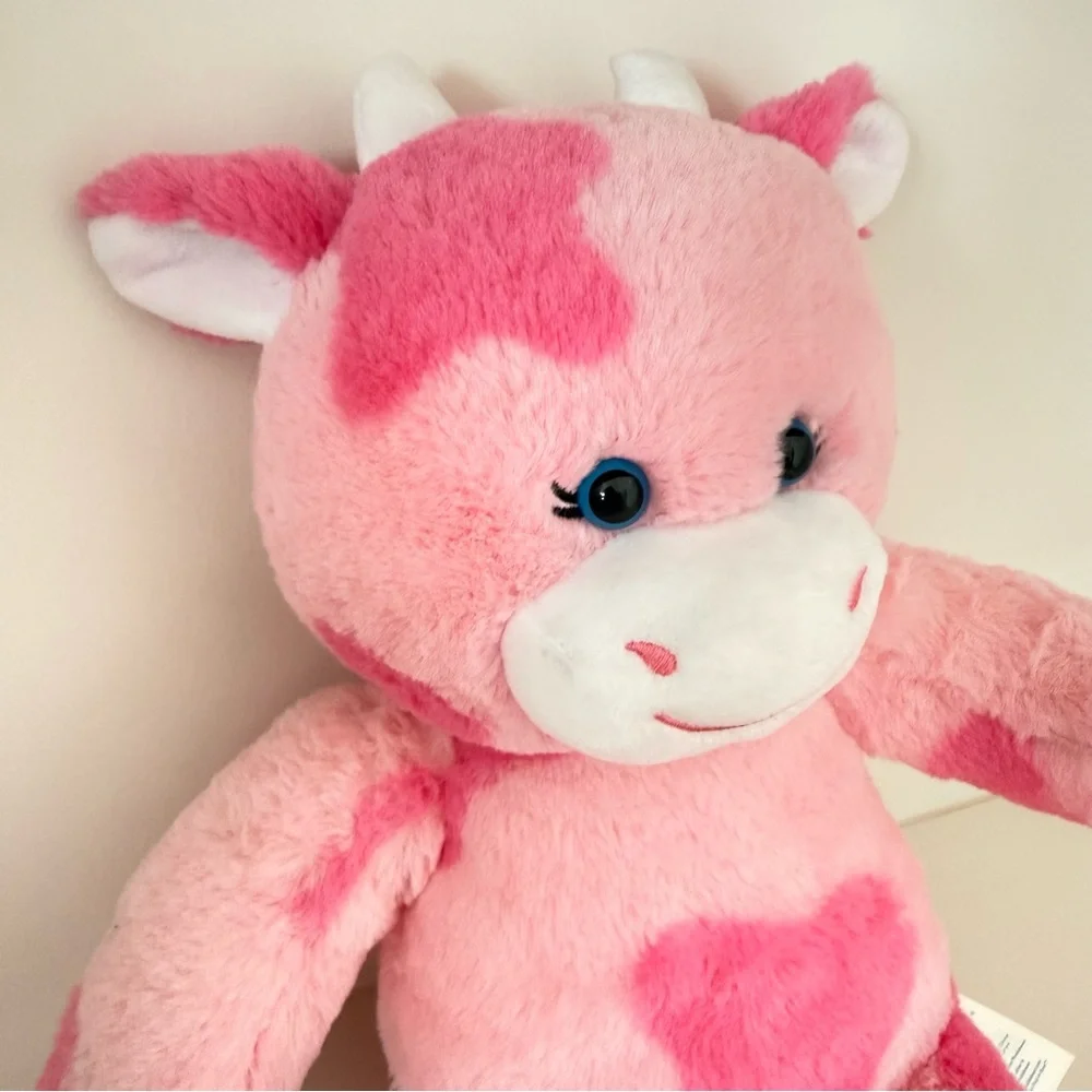 Build a Bear Strawberry Cow Pink Milkshake with Mooing Sound